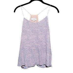 Polka Dot Print spaghetti strap top pink grey blue